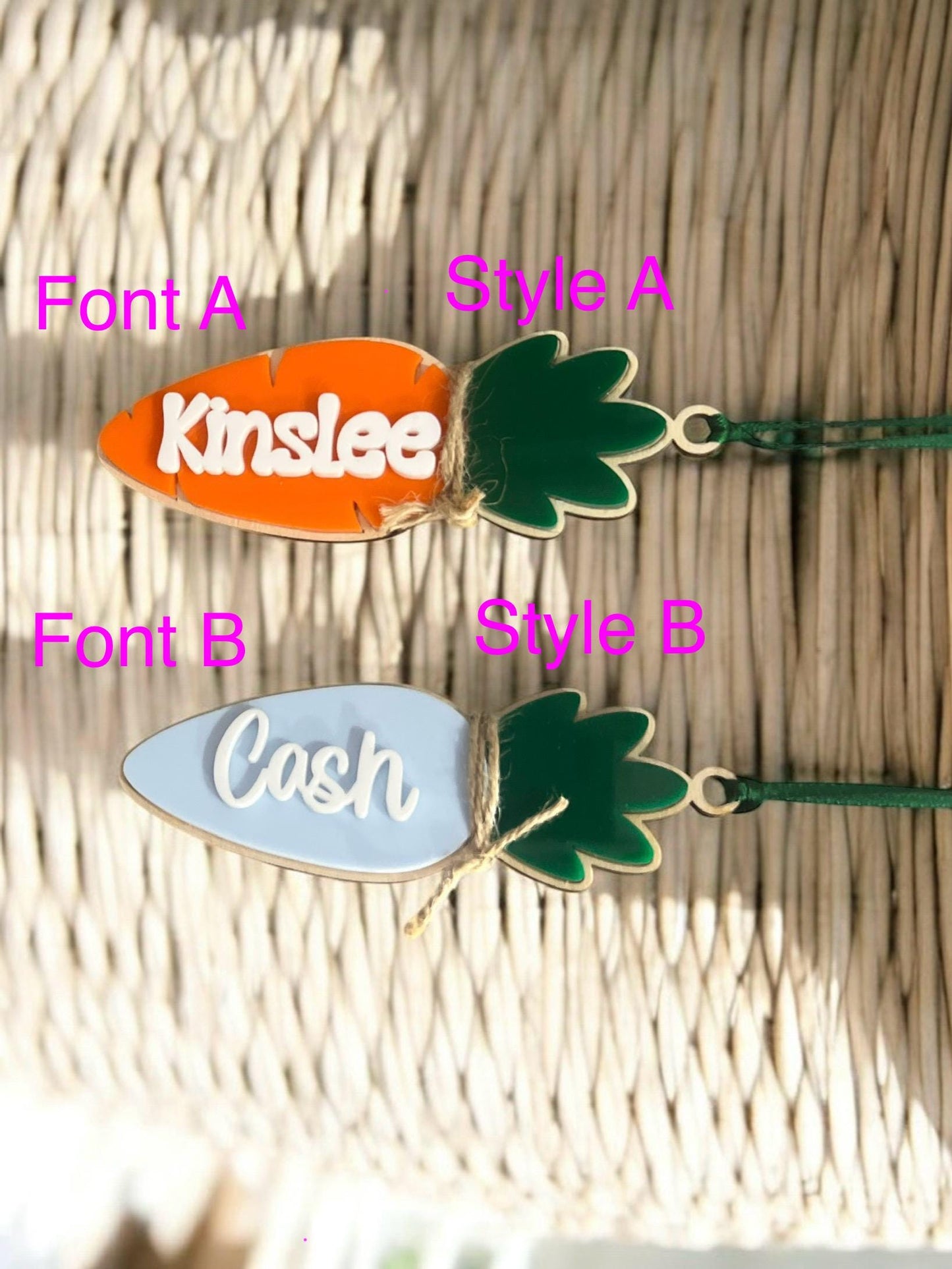 Personalized Carrot Name Basket Tags, Easter Bunny Gift Tag, Custom Name Easter Tag, Kids Easter Basket Gift Ideas, Carrot Easter Decor