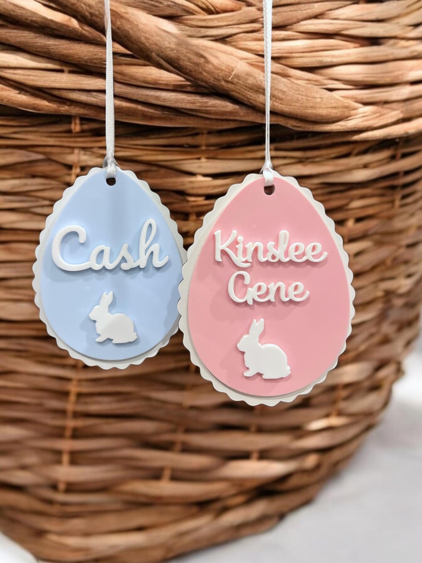 Custom Scalloped Egg Basket Tag, Easter Bunny Gift Tag, Name Easter Tag, Kids Easter Basket Ideas, Gift for Her, Gift for Him, Easter 2025