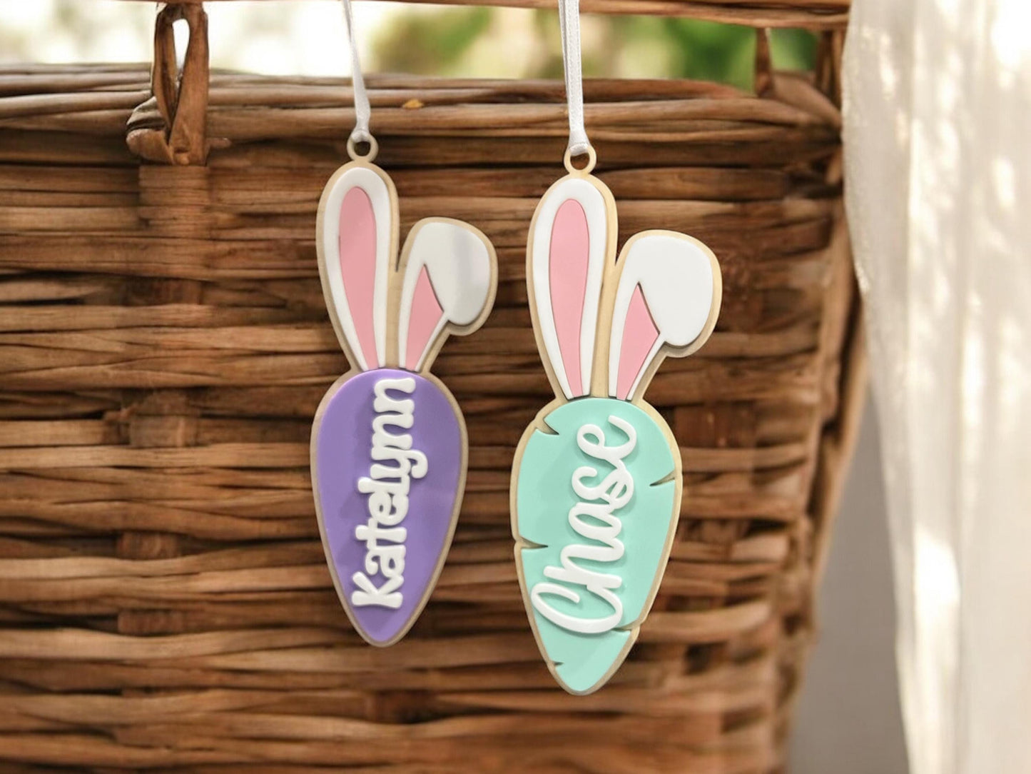 Personalized Easter Basket Gifts, Bunny Gift Tag, Initial Name Tag, Kids Easter Basket Gift Ideas, Easter for Kids, Spring Easter Decor