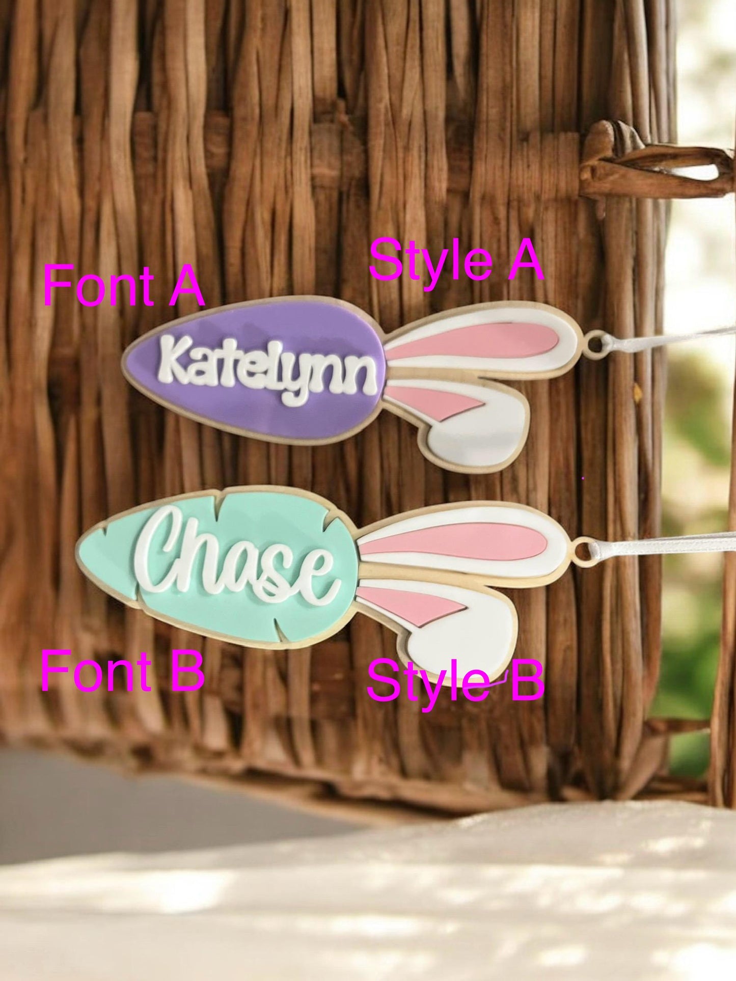 Personalized Easter Basket Gifts, Bunny Gift Tag, Initial Name Tag, Kids Easter Basket Gift Ideas, Easter for Kids, Spring Easter Decor