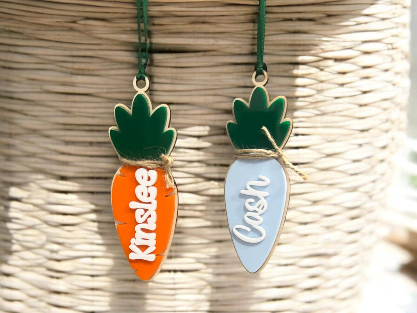 Personalized Carrot Name Basket Tags, Easter Bunny Gift Tag, Custom Name Easter Tag, Kids Easter Basket Gift Ideas, Carrot Easter Decor