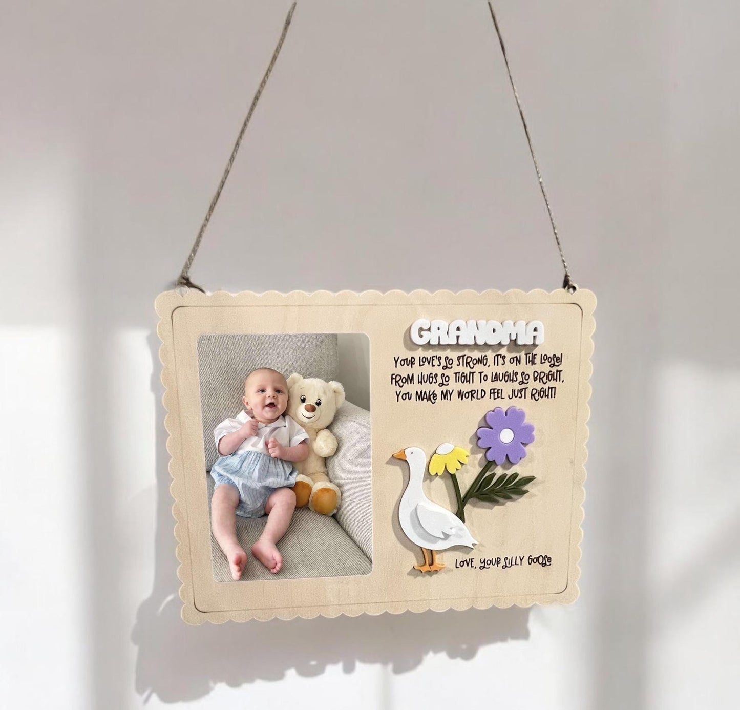 Mother's Day Gift Personalized Silly Goose Photo Frame, Keepsake Gift, Custom Gift for Mom/Dad/Grandparents/New Mom, Gift from children/kids
