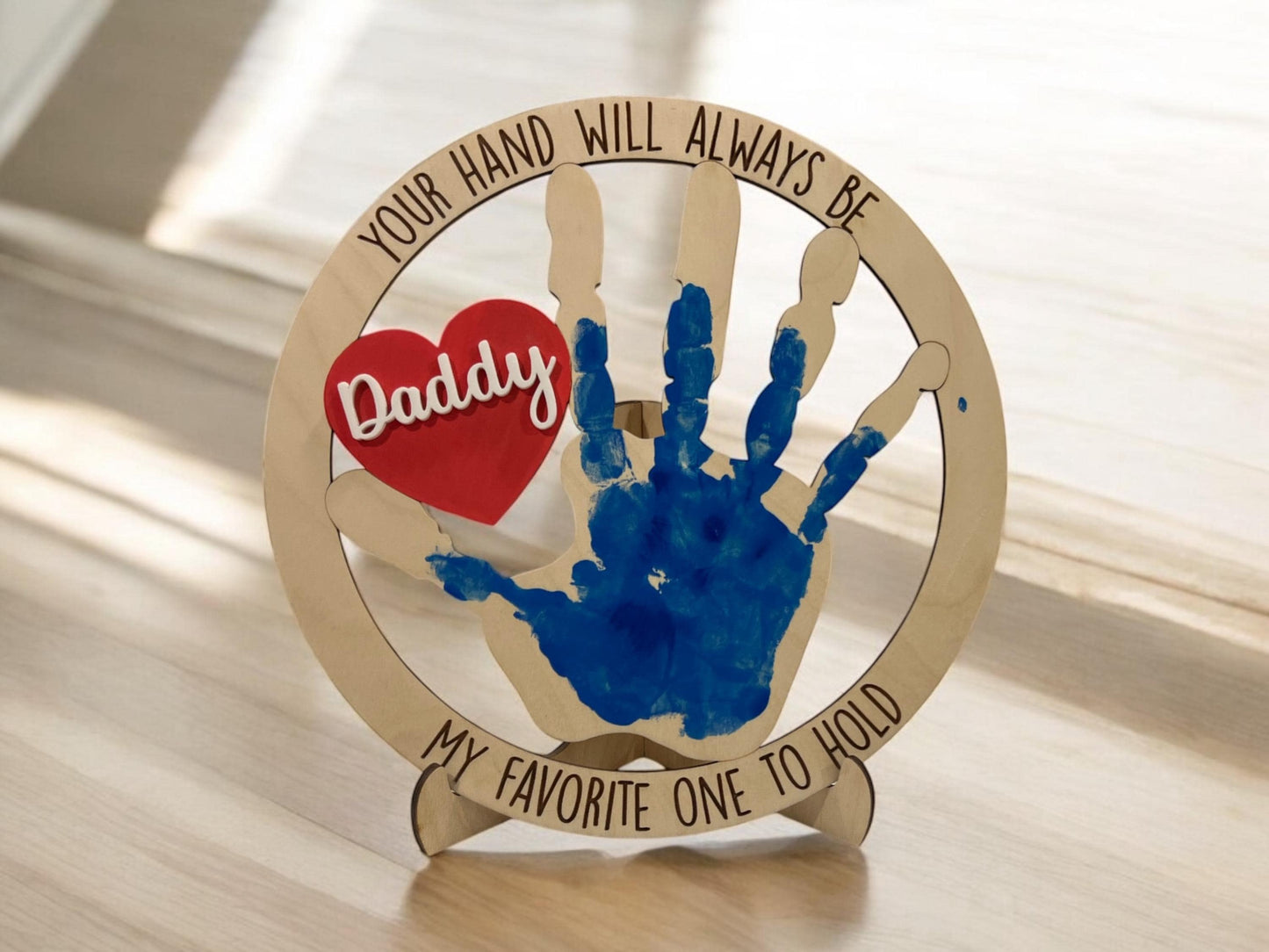 Personalized Handprint Sign, Father's Day Gift, Mother's Day Gift, DIY Handprint sign, Grandparents Gift, Handprint Keepsake, Nursery Decor