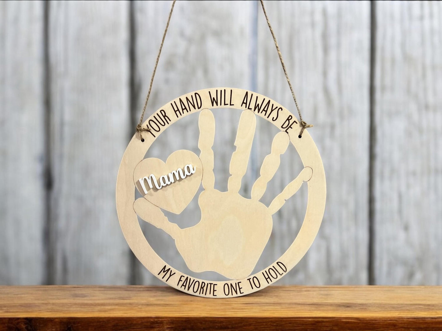 Personalized Handprint Sign, Father's Day Gift, Mother's Day Gift, DIY Handprint sign, Grandparents Gift, Handprint Keepsake, Nursery Decor