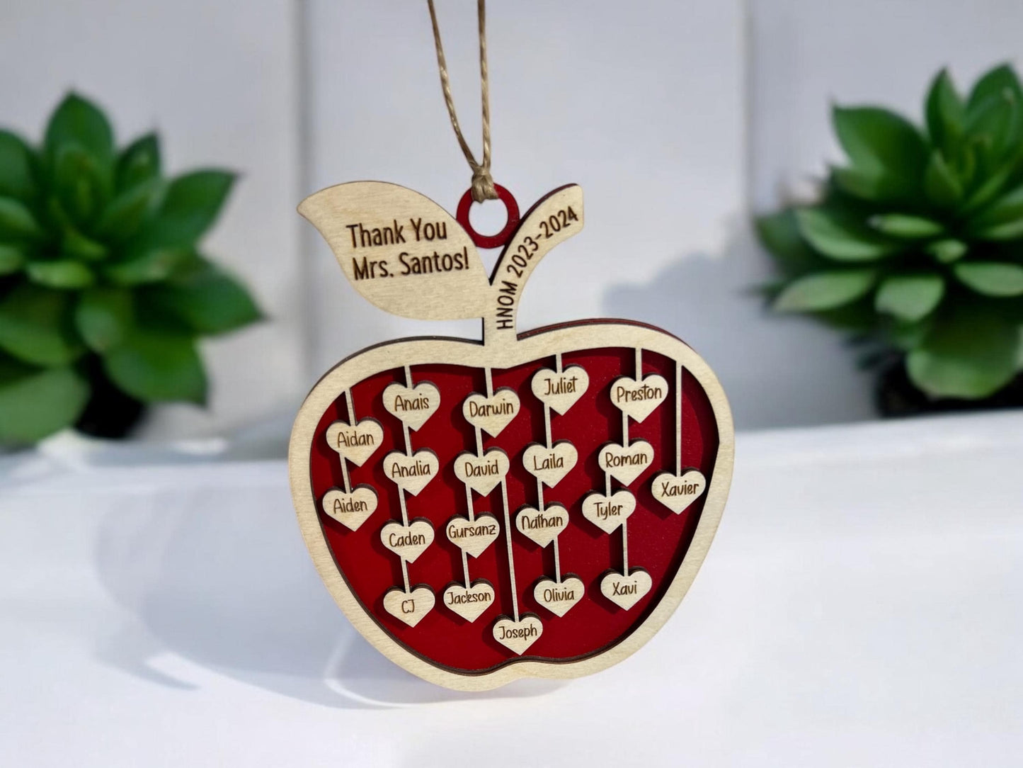 Teacher Appreciation Gift, Ornament for Teacher, Gift from Students,Teacher Christmas Gift, Class List, Unique/End of Year Teacher Gift