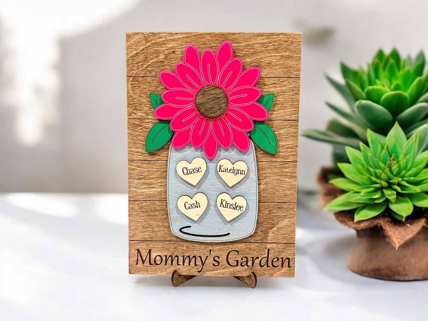 Personalized Flower Gifts for Mom, Gifts for her, Mother's Day 2025r, Sign for mom, Grandparents Gift, Handmade Sign, 1st Mother's Day