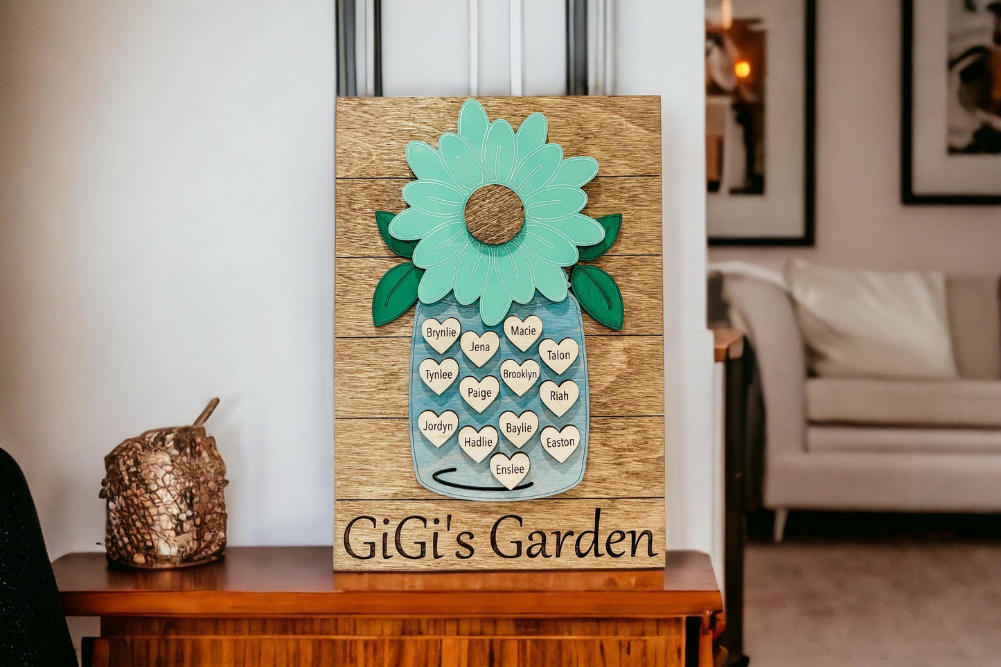Personalized Flower Gifts for Mom, Gifts for her, Mother's Day 2025r, Sign for mom, Grandparents Gift, Handmade Sign, 1st Mother's Day