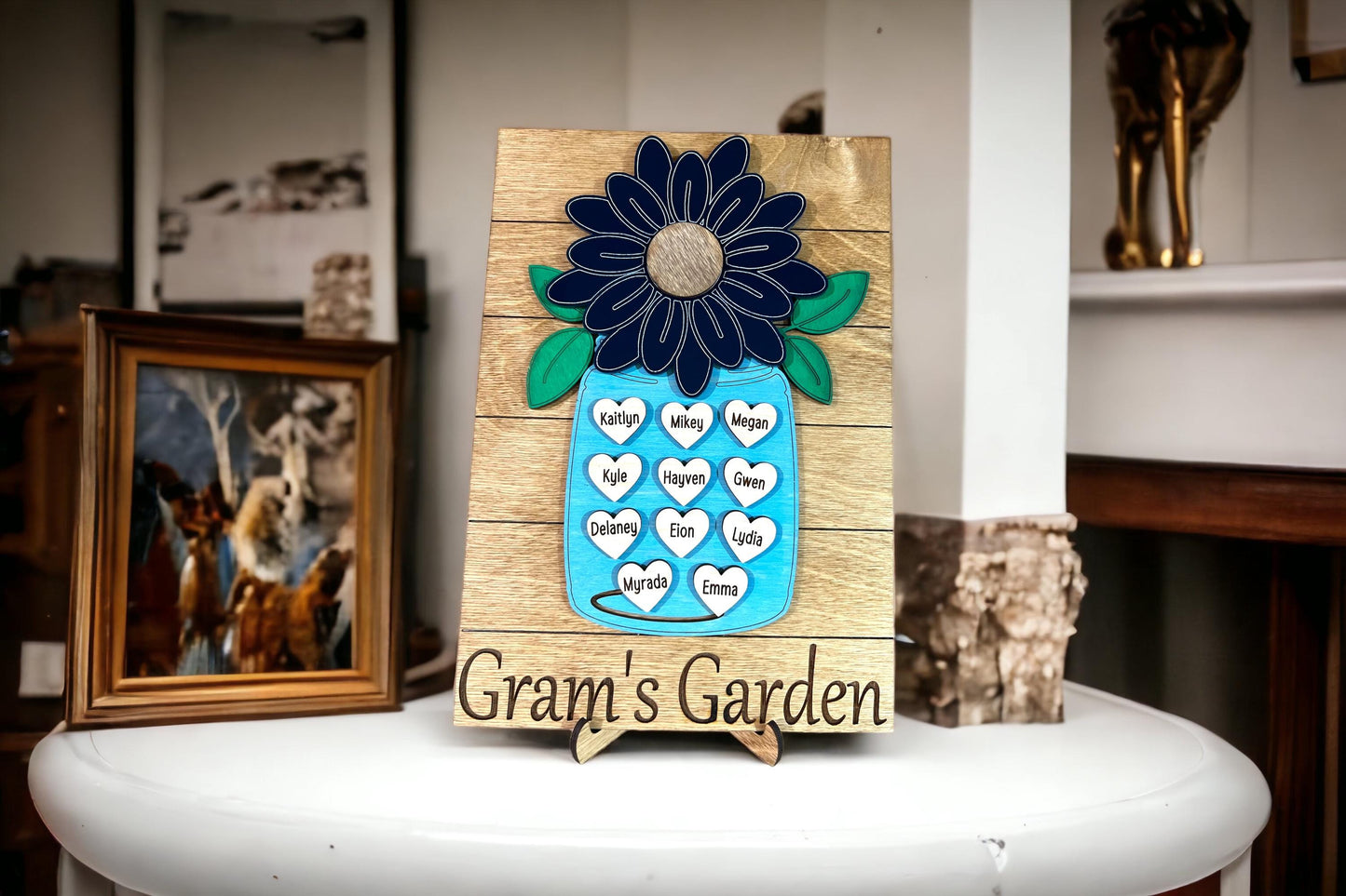 Personalized Flower Gifts for Mom, Gifts for her, Mother's Day 2025r, Sign for mom, Grandparents Gift, Handmade Sign, 1st Mother's Day