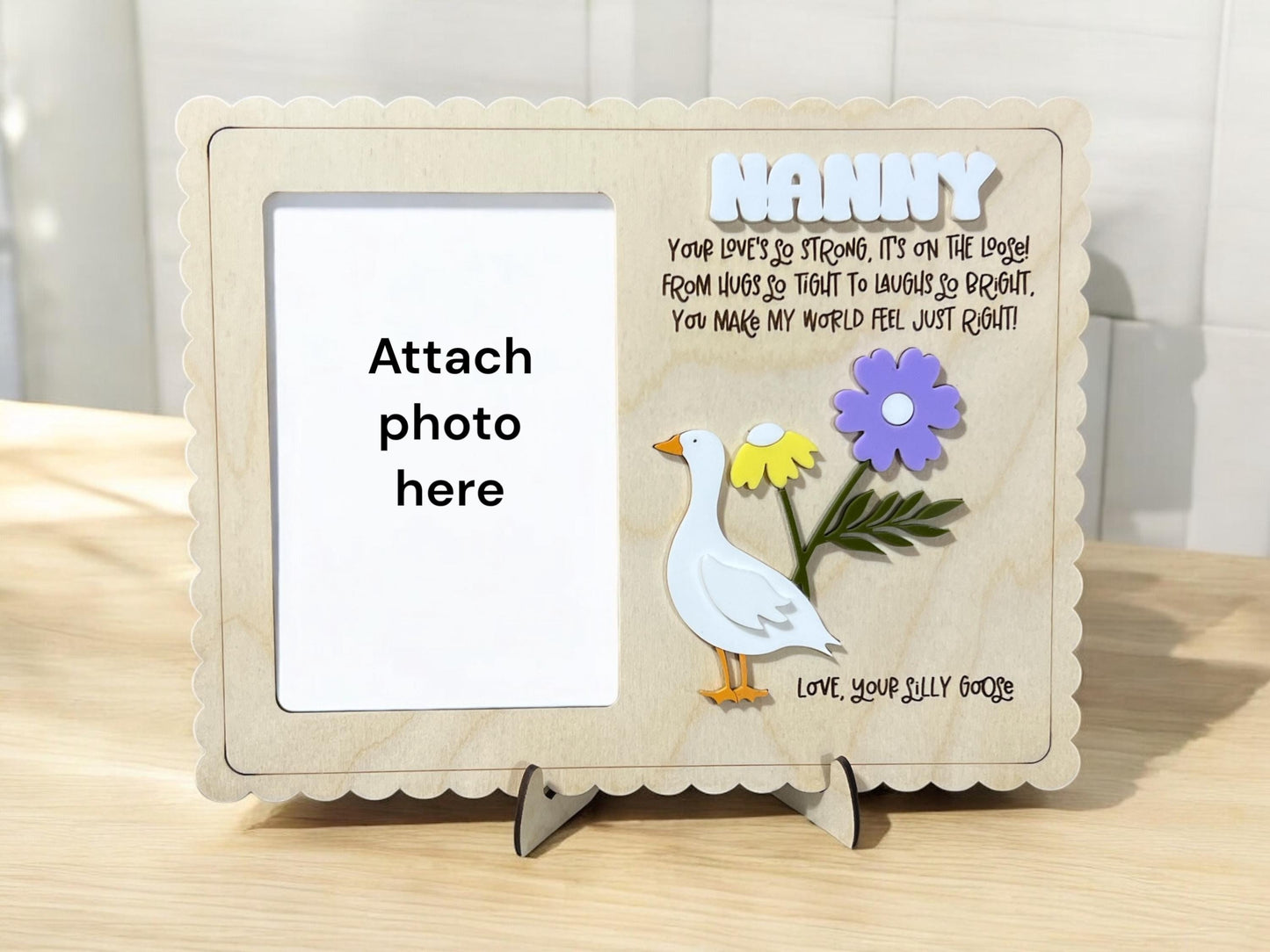 Mother's Day Gift Personalized Silly Goose Photo Frame, Keepsake Gift, Custom Gift for Mom/Dad/Grandparents/New Mom, Gift from children/kids