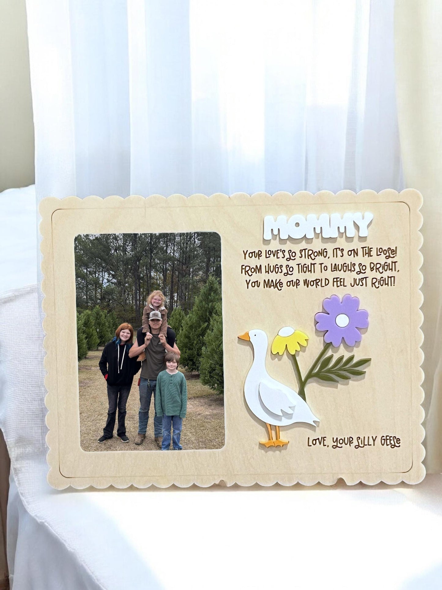Mother's Day Gift Personalized Silly Goose Photo Frame, Keepsake Gift, Custom Gift for Mom/Dad/Grandparents/New Mom, Gift from children/kids
