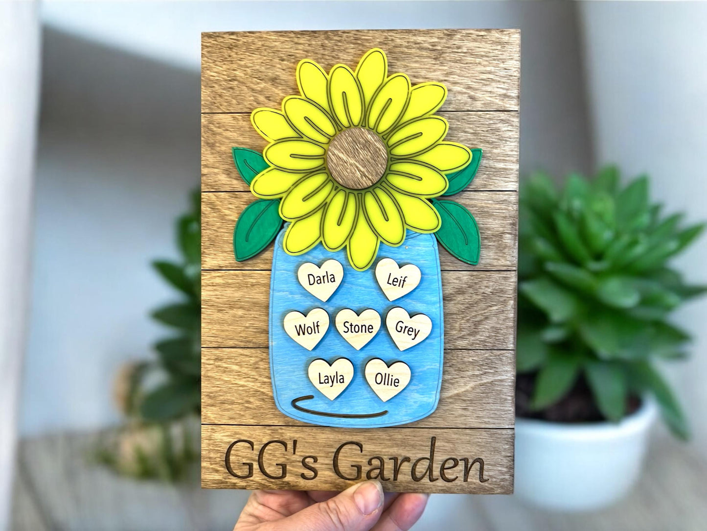 Personalized Flower Gifts for Mom, Gifts for her, Mother's Day 2025r, Sign for mom, Grandparents Gift, Handmade Sign, 1st Mother's Day