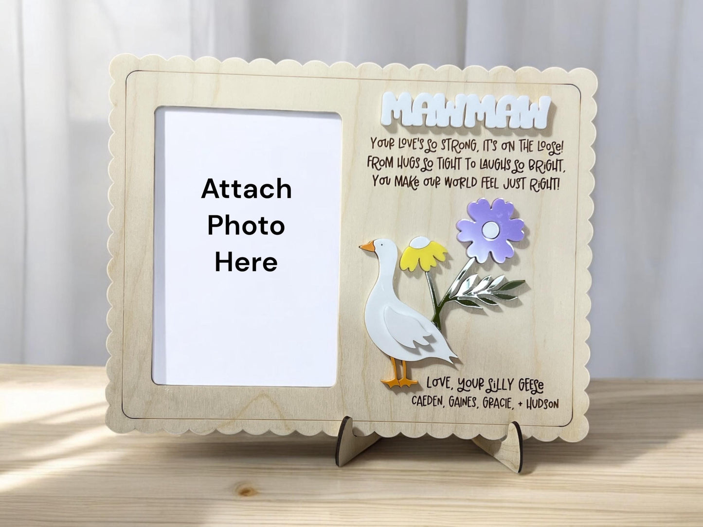 Mother's Day Gift Personalized Silly Goose Photo Frame, Keepsake Gift, Custom Gift for Mom/Dad/Grandparents/New Mom, Gift from children/kids
