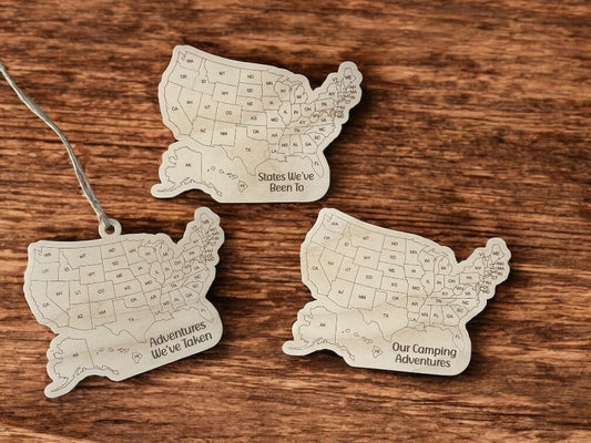 Personalized USA Travel Map Ornament or Magnet