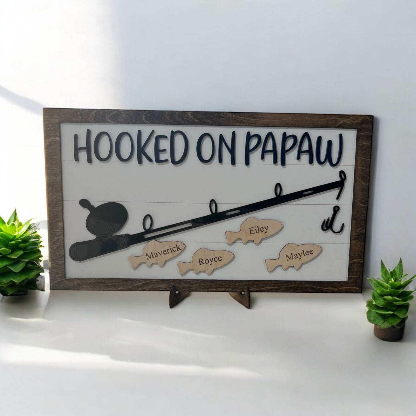 Fishing Sign- Hooked on "Dad"