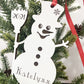Personalized Snowman Height Ornament, Snowman Ornament, 2023 Ornament, Gift for kids, Custom Height Ornament, Ribbon Christmas Ornament kids