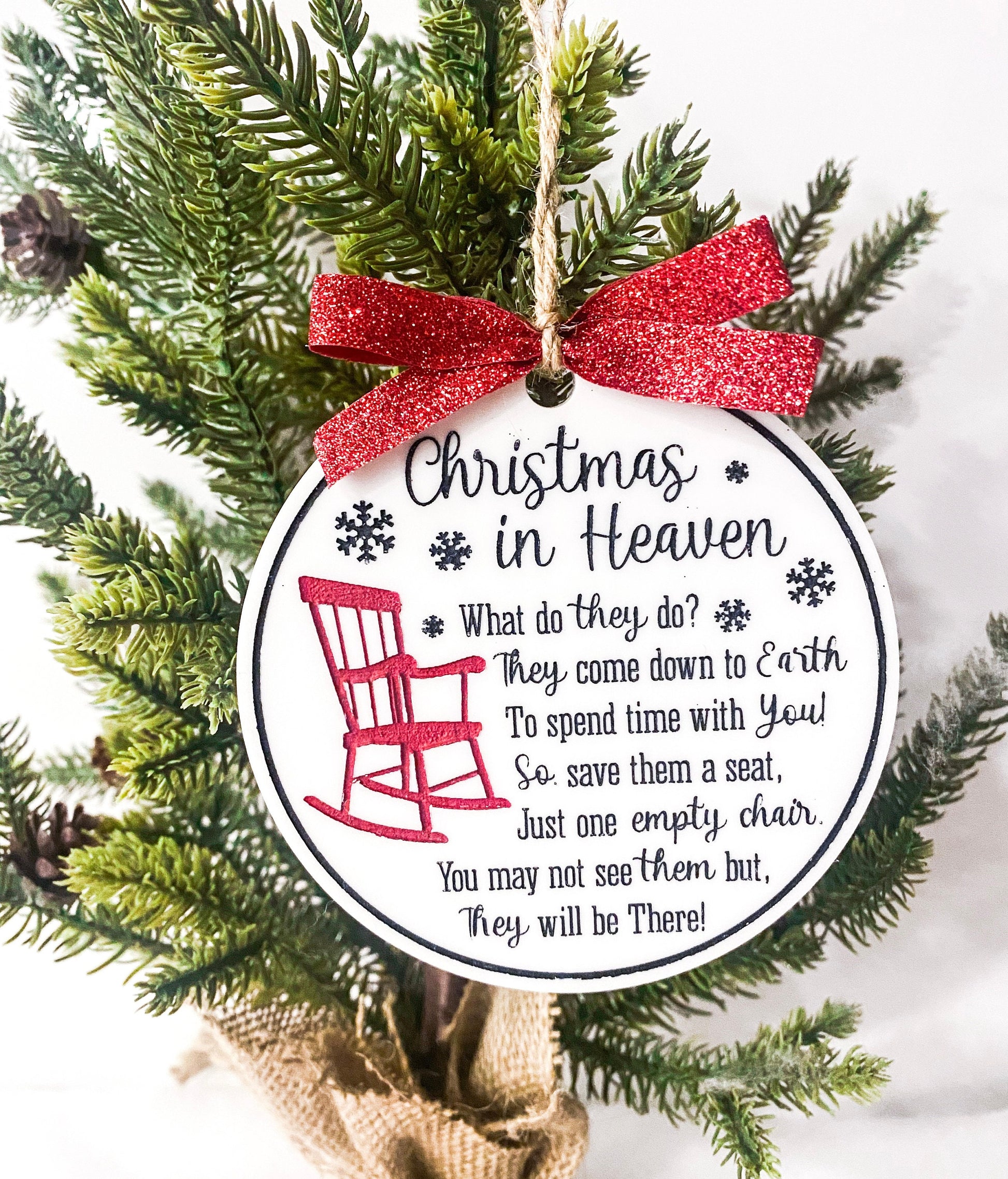 Christmas in Heaven Ornament, Grief Ornament, Loss Ornament, In Memory Of, Always in our hearts ornament, Christmas Tree Decor,2022 Ornament