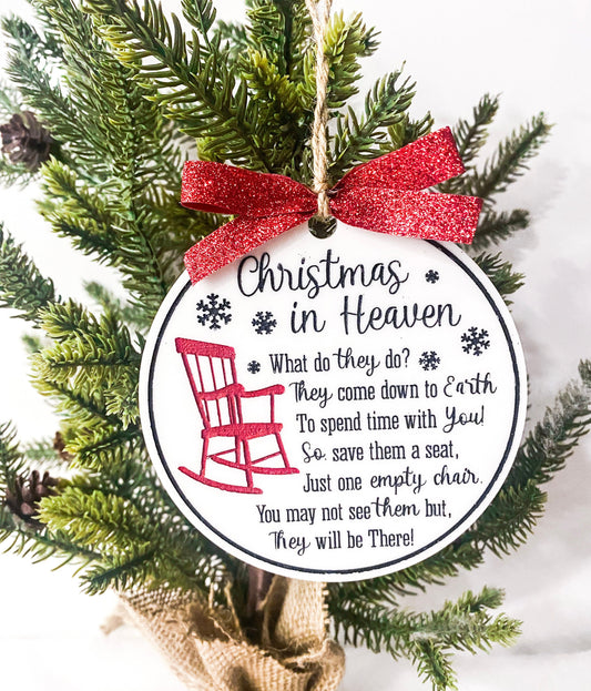 Christmas in Heaven Ornament, Grief Ornament, Loss Ornament, In Memory Of, Always in our hearts ornament, Christmas Tree Decor,2022 Ornament