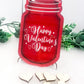 Mason Jar with Wooden Hearts Valentines, Anniversary Gift