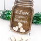 Mason Jar with Wooden Hearts Valentines, Anniversary Gift