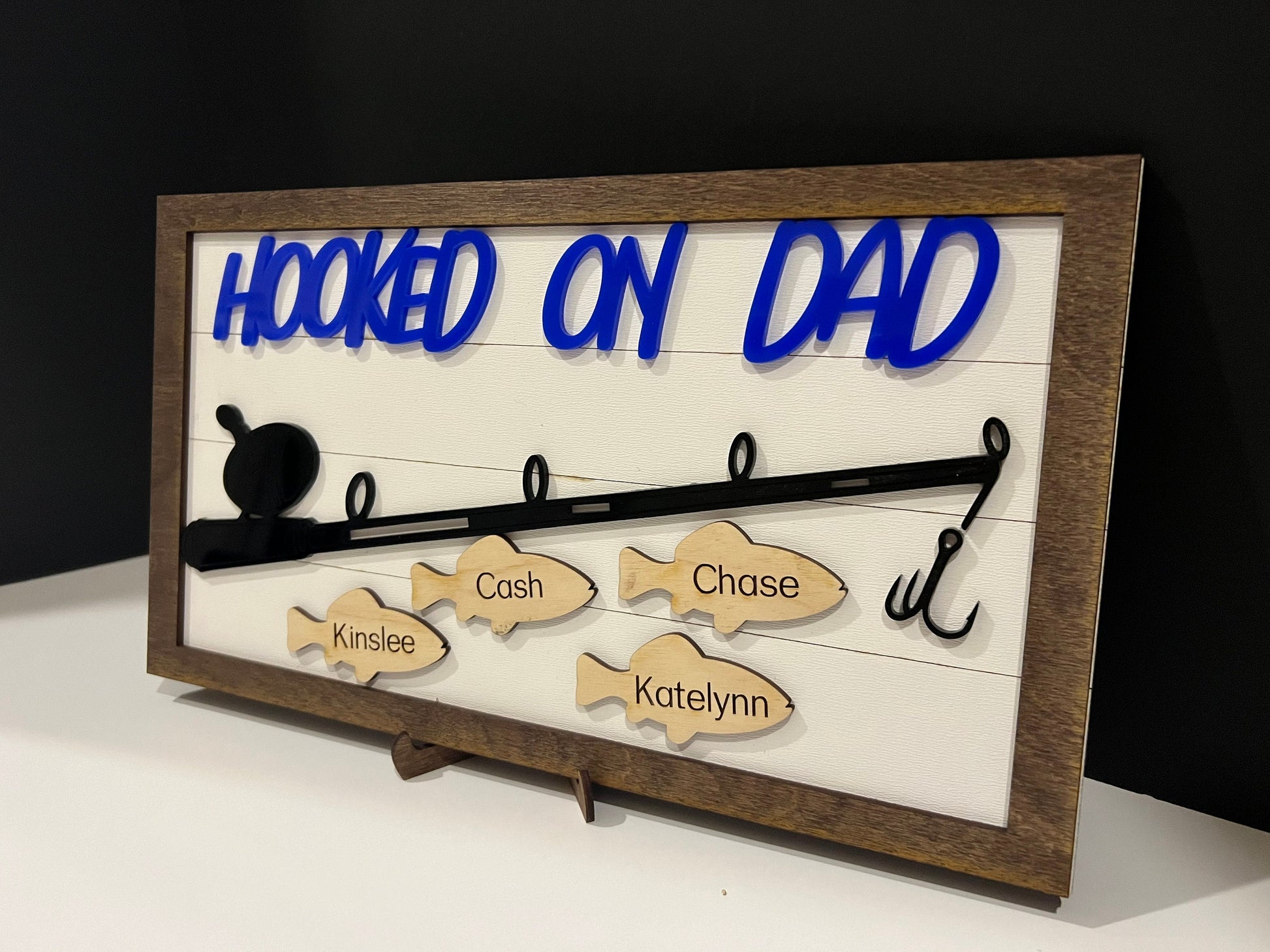2025 Hooked On Custom Fishing Frame, Wood Fishing Sign, Gift for Him, Gift for Her, Fishing Gift, Sports Sign, Grandparent Gift, Unique Gift