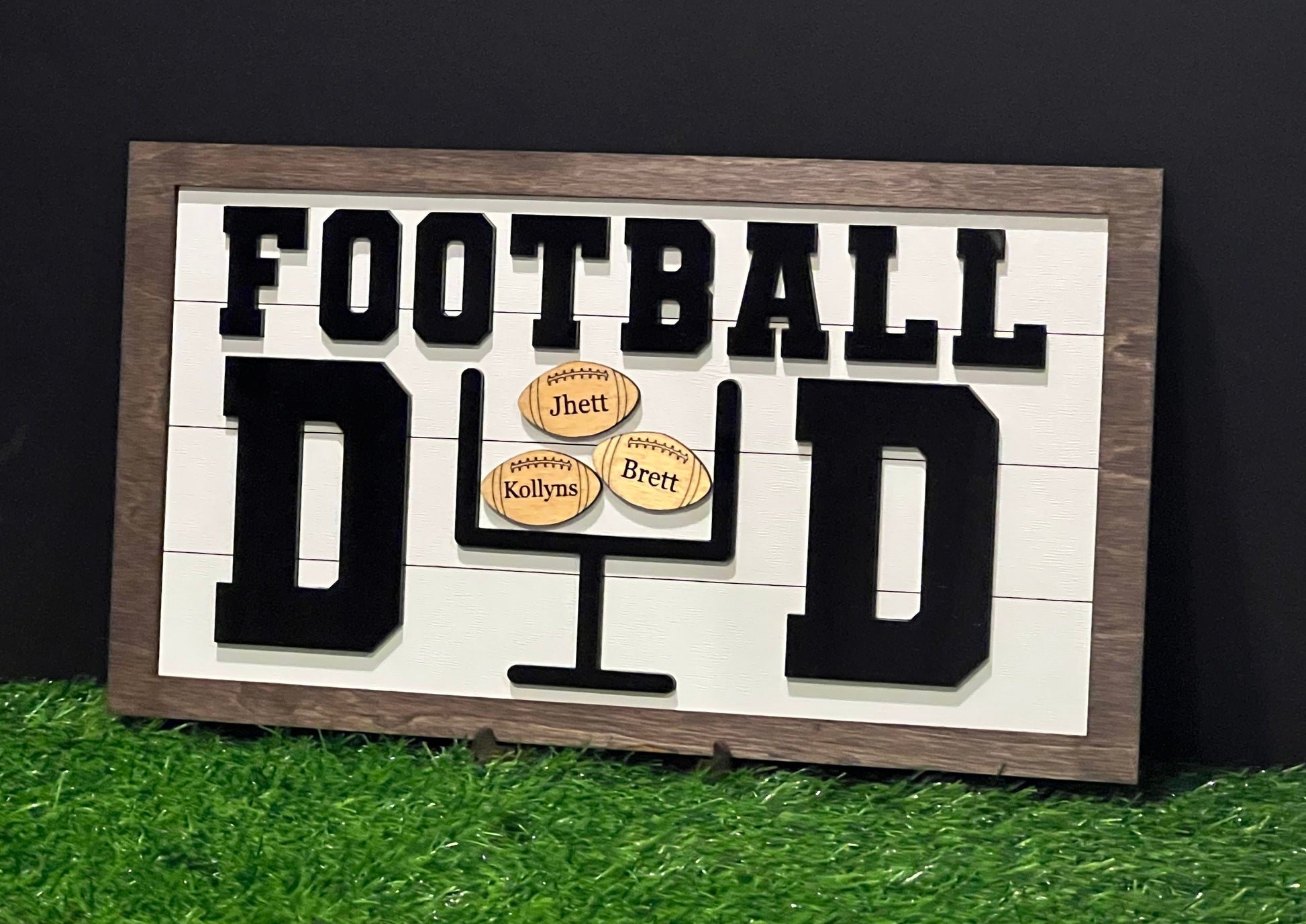 Personalized Football Sign, Father's Day 2025, Gift for him, First Father's Day, Gift for Grandparent, Sports Sign, Custom Sports Frame Dad