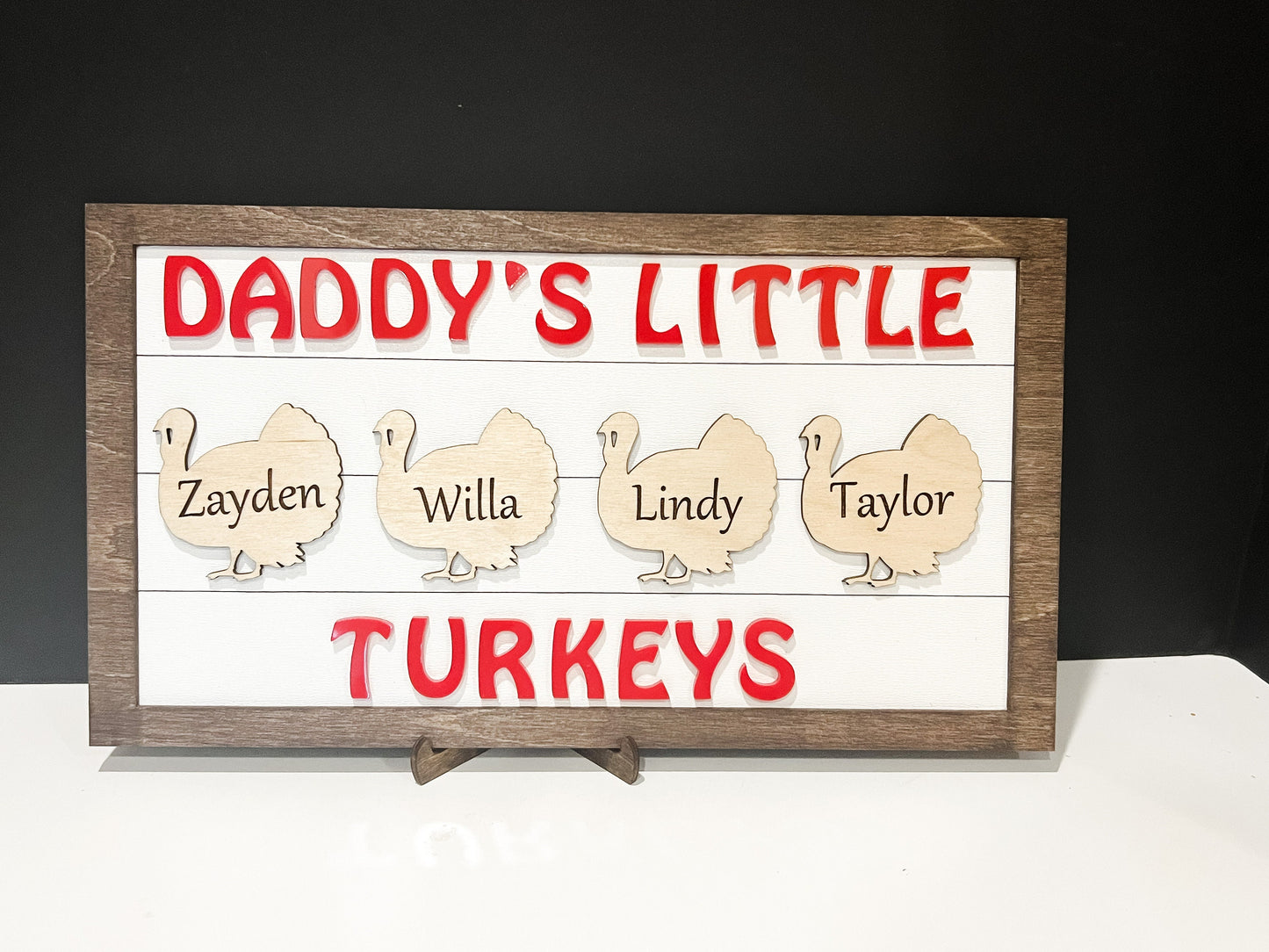 Dad's Little Turkeys, Father's Day Sign, Gift for Dad, Personalized gift for Dad, Father's Day Gift, Daddy's Little Turkey Sign, Custom Sign
