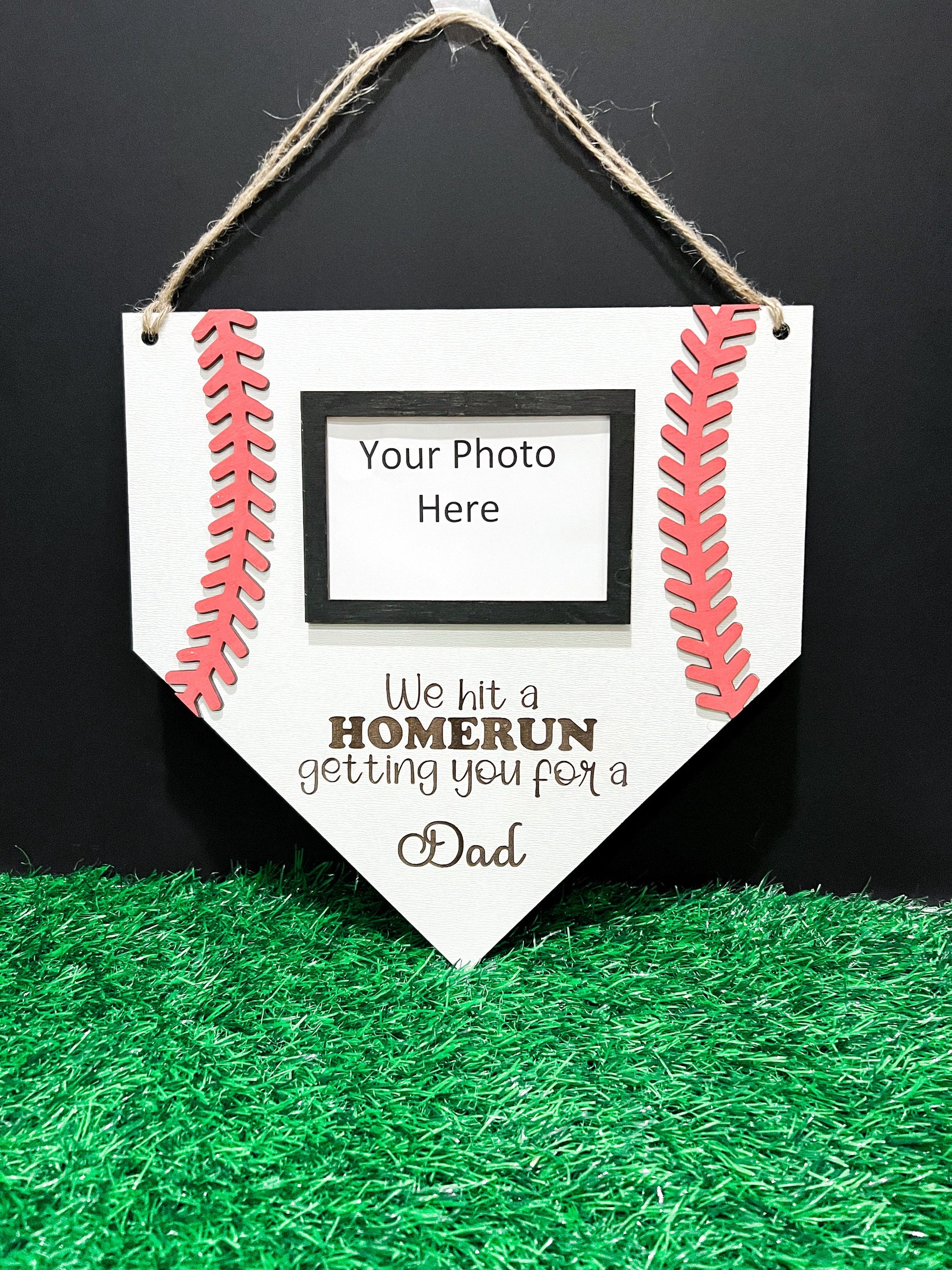 Personalized Baseball Frame, Fathers Day 2025, Hanging Baseball Frame, Gift for Him, Gift for Grandparent, Coach Gift, Sports Frame, HomeRun