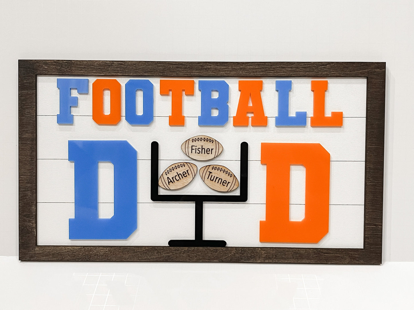 Personalized Football Sign, Father's Day 2025, Gift for him, First Father's Day, Gift for Grandparent, Sports Sign, Custom Sports Frame Dad