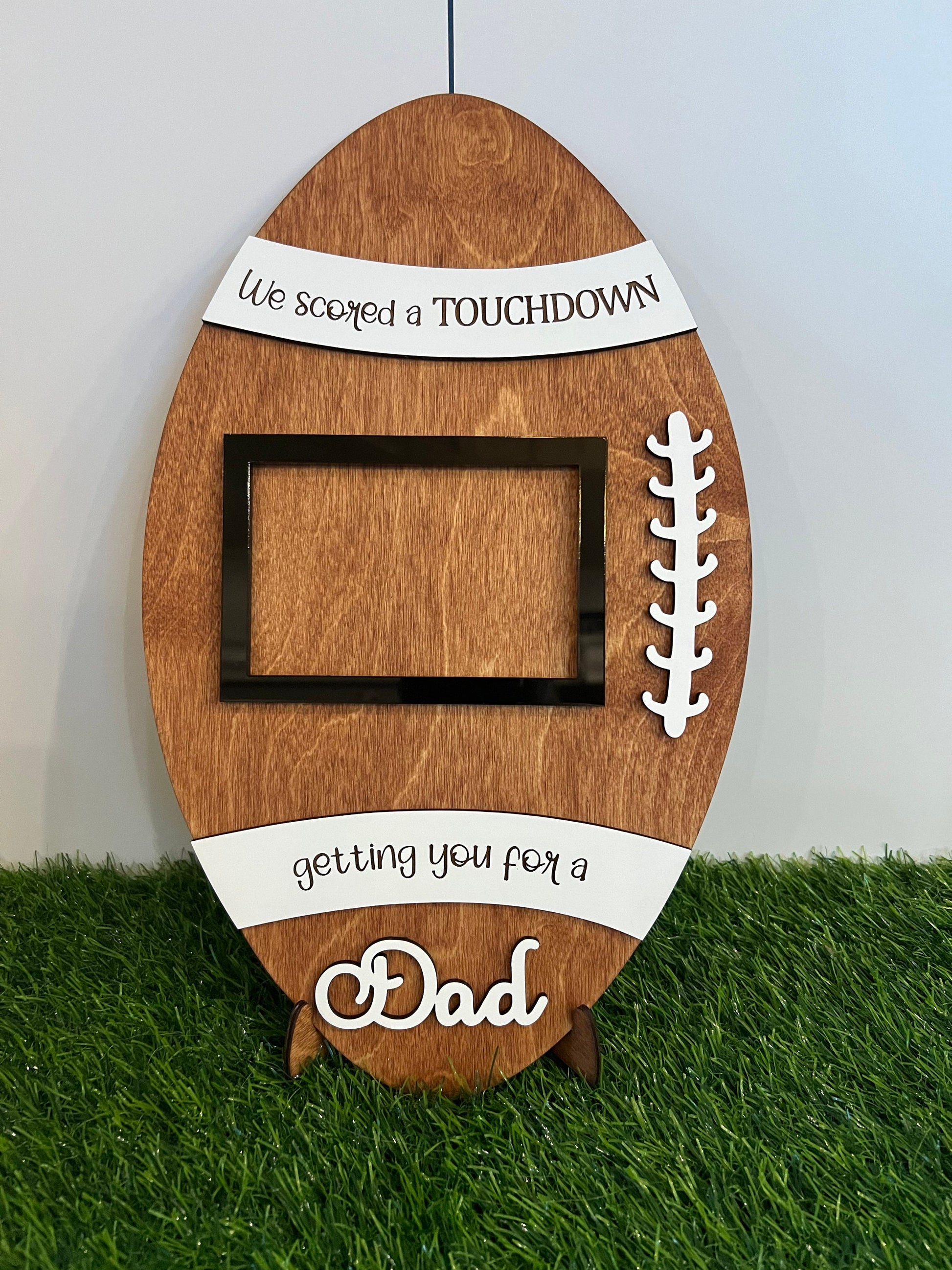 Personalized Football Frame, Father's Day 2025, Sports Photo Frame, Gift for Him/Her, Grandparents Gift, Custom Wood Frame, Birthday Gift
