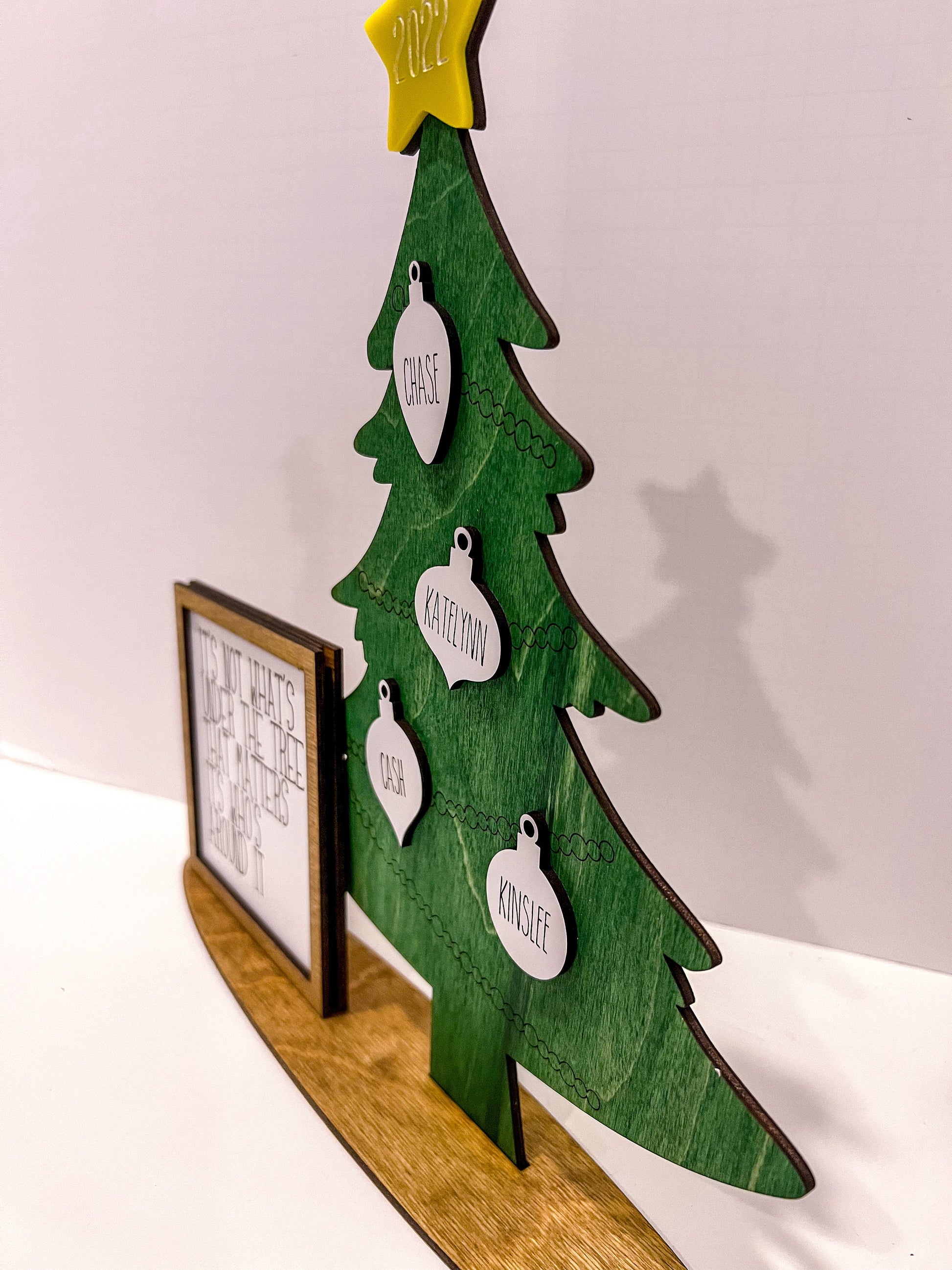Personalized Standing Christmas Family Tree, Gift for Her, Christmas Home Decor, Holiday Decor, Holiday Gift Ideas, Personalized Decoration