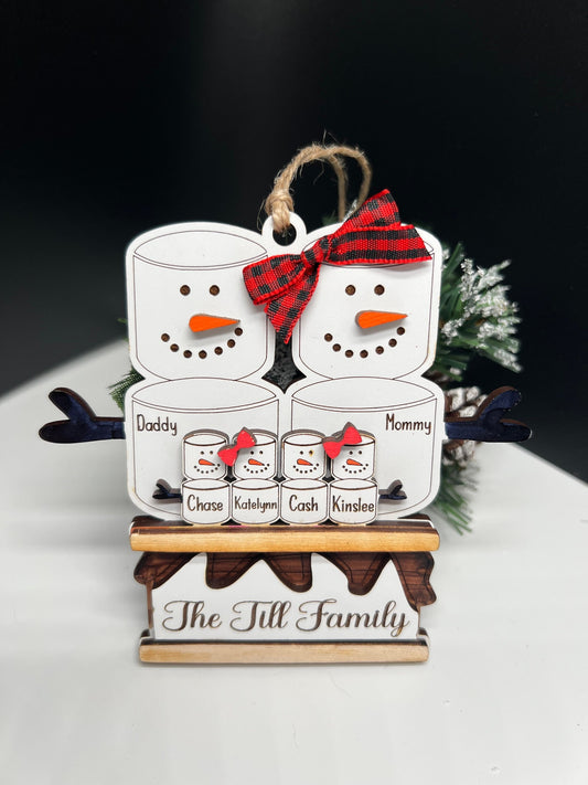 Personalized S'more Family Ornament, Personalized Christmas Ornament, Custom Family Ornament, First Christmas Ornament, Christmas Tree Decor
