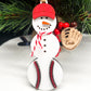 Personalized Baseball Snowman Ornament, Gift for Coach, Softball Gift, Baseball Ornament, Christmas Tree Decor, Snowman Ornament, Coach/kids