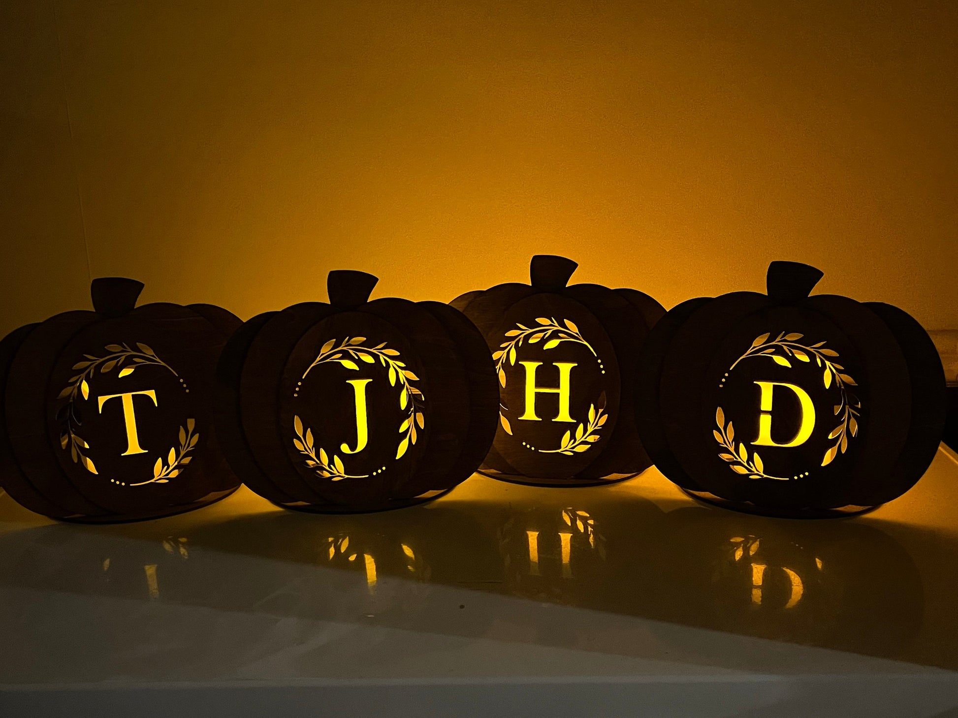 Pumpkin Initial Candle Holder, Fall/Autumn Decor, Monogram Pumpkin Gift, Home Decor, Light up Candle Holder, Halloween Decor, Pumpkin Decor