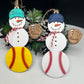 Personalized Baseball Snowman Ornament, Gift for Coach, Softball Gift, Baseball Ornament, Christmas Tree Decor, Snowman Ornament, Coach/kids