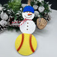 Personalized Softball Snowman Ornament, Gift for Coach, Softball Gift, Softball Ornament, Christmas Tree Decor, Snowman Ornament, Coach/kids
