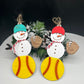 Personalized Softball Snowman Ornament, Gift for Coach, Softball Gift, Softball Ornament, Christmas Tree Decor, Snowman Ornament, Coach/kids