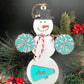 Personalized Cheerleading Snowman Ornament, Christmas Snowman Ornament, Sports Ornament, Gift for Coach/kids, Cheer Gift, Custom Cheer Gift