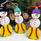 Personalized Softball Snowman Ornament, Gift for Coach, Softball Gift, Softball Ornament, Christmas Tree Decor, Snowman Ornament, Coach/kids