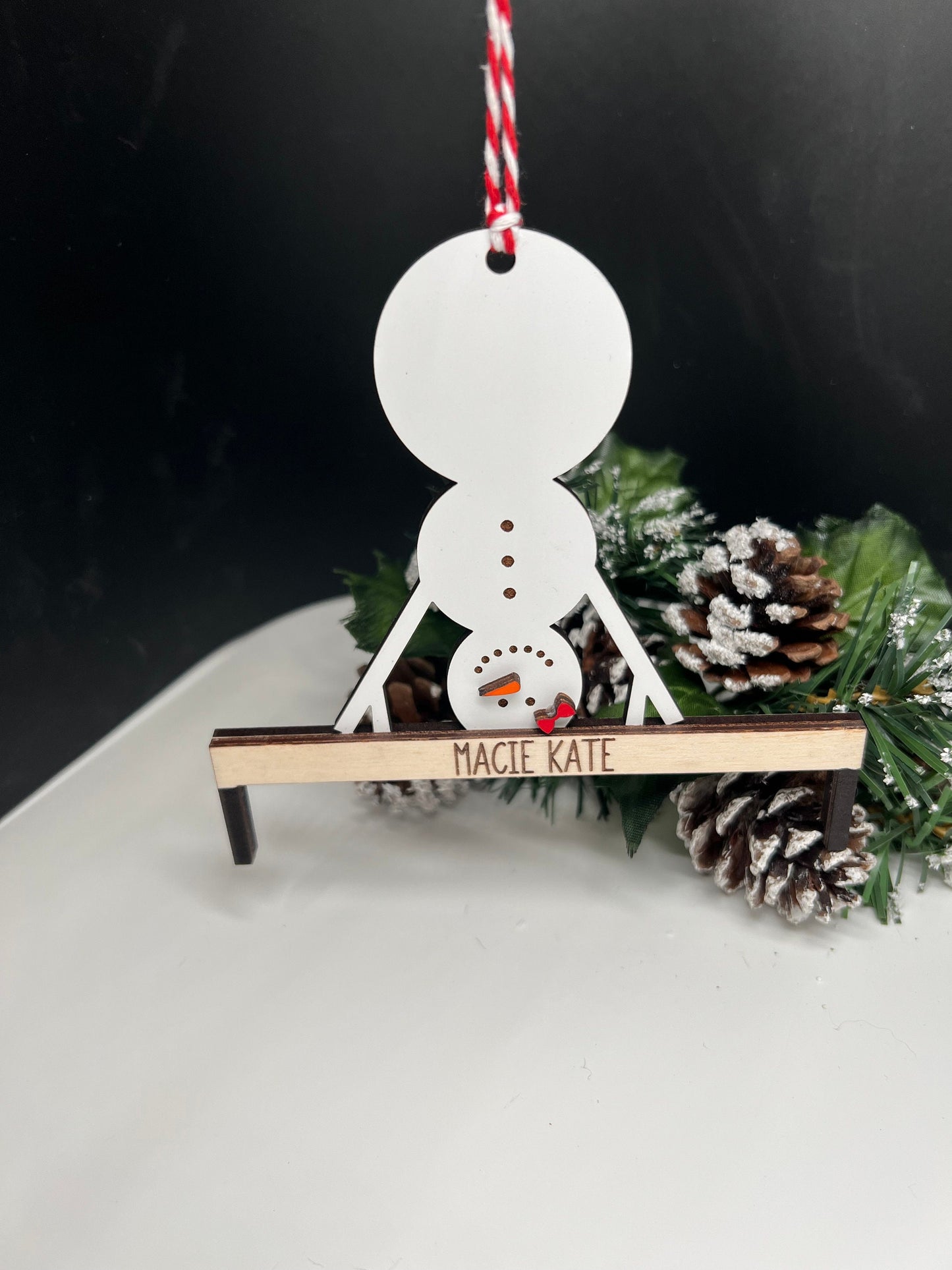 Personalized Gymnast Snowman Ornament, Snowman Ornament, Tree Ornament, Gift for Gymnast, Gymnastic Gift, Gift for Coach, Custom Snowman
