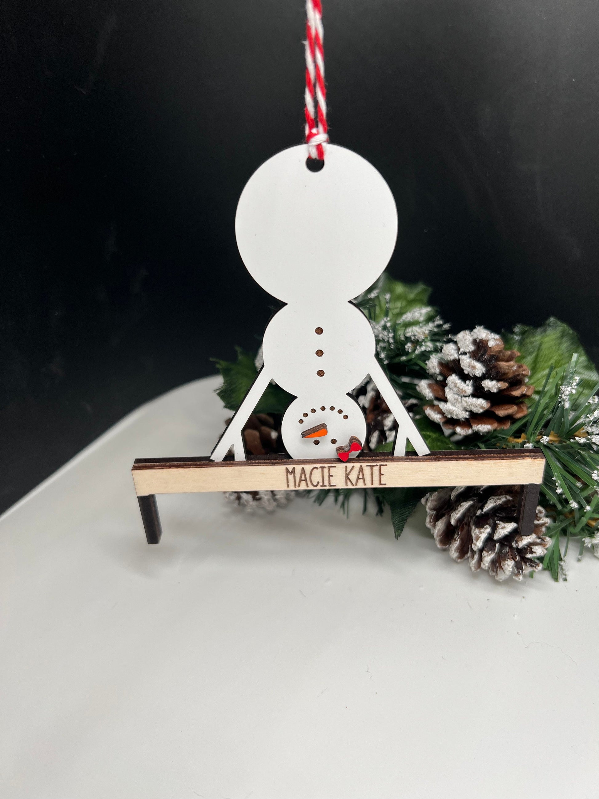Personalized Gymnast Snowman Ornament, Snowman Ornament, Tree Ornament, Gift for Gymnast, Gymnastic Gift, Gift for Coach, Custom Snowman