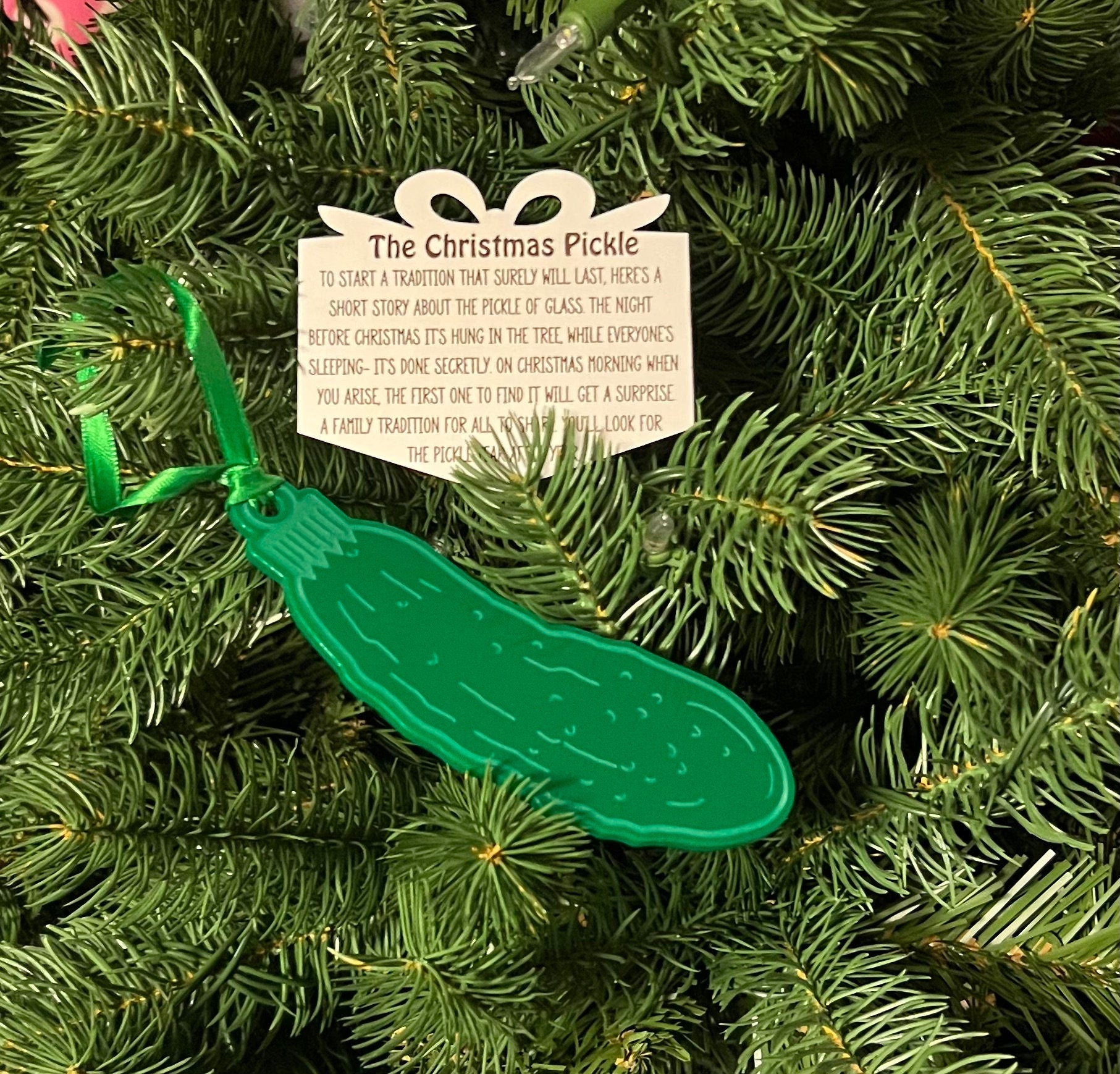 The Christmas Tree Pickle Ornament, German Tradition, Pickle Ornament, Christmas Ornament Game, Christmas Tree Game, Pickle Ornament Game