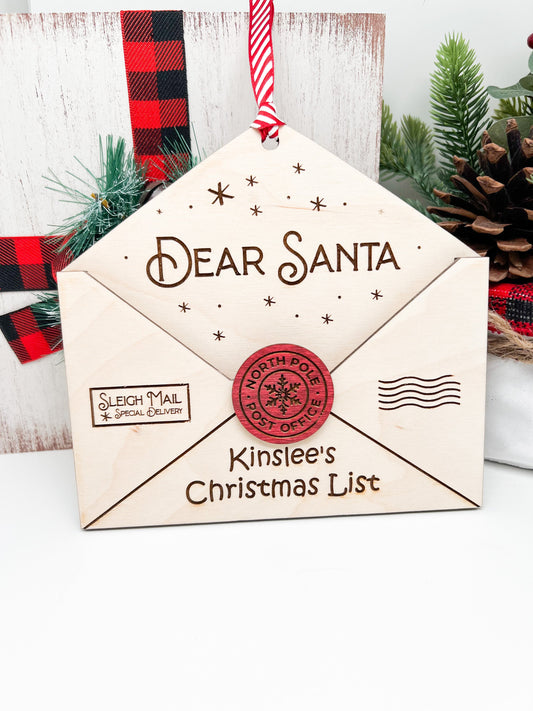3d Personalized Santa Letter Holder, Santa Letter Name Holder, Santa Letter Holder, Letter to Santa Envelope, Dear Santa Letter Ornament