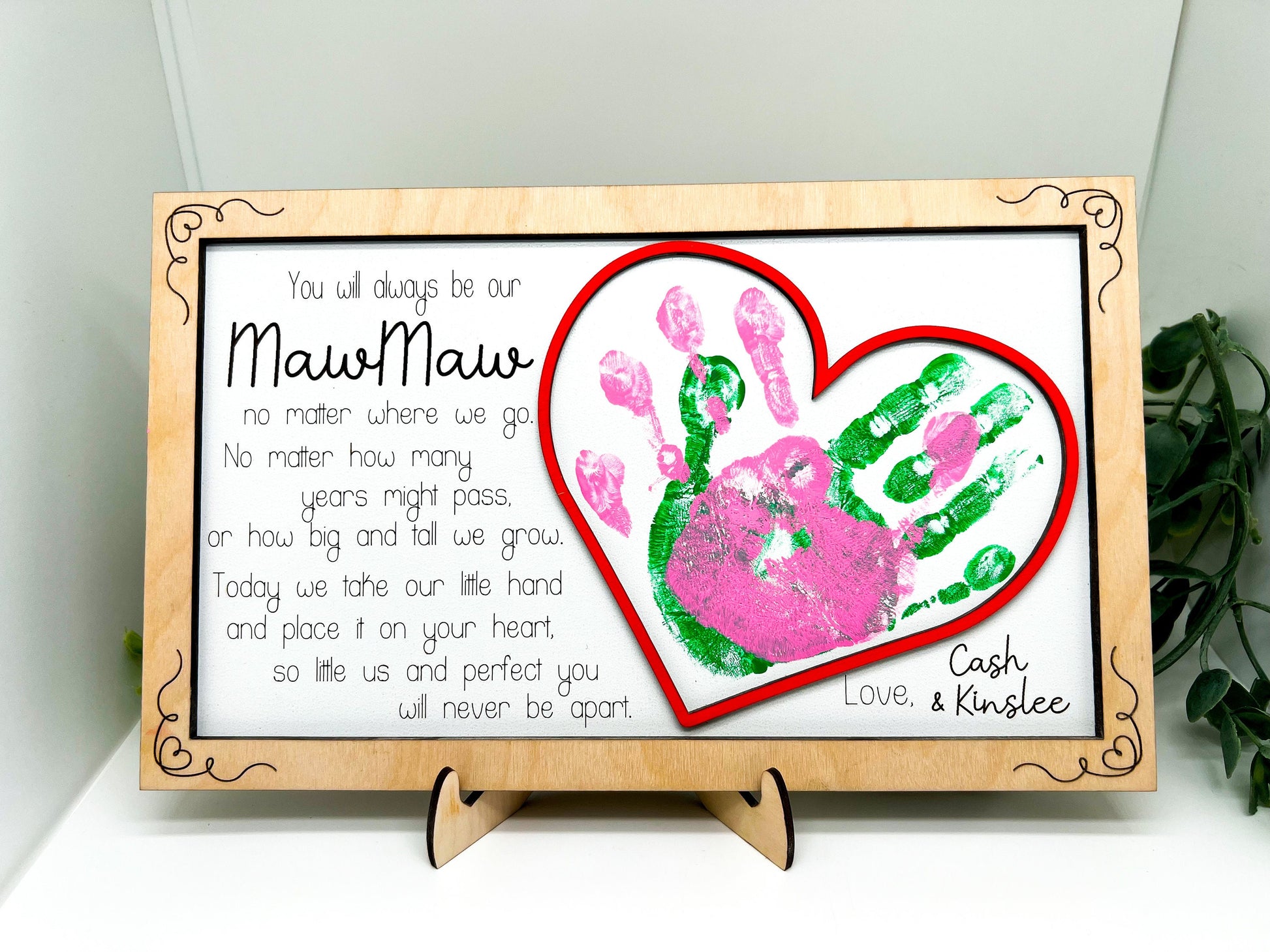 Personalized Handprint sign for Mom, Gift for Her, Mother's Day 2025, Gift for Grandparent's, Keepsake gifts, Handmade Mother's Day, New Mom