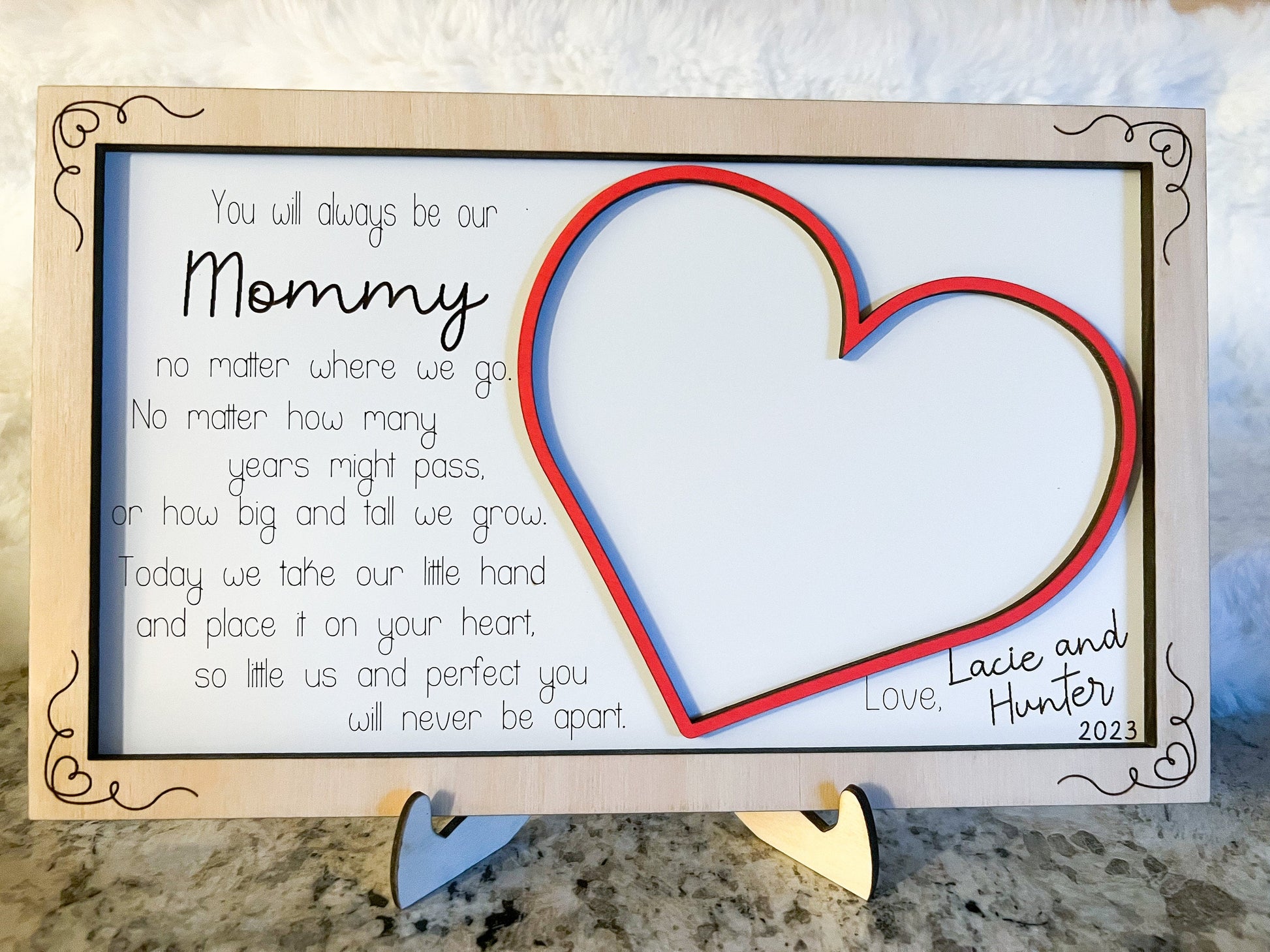 Personalized Handprint sign for Mom, Gift for Her, Mother's Day 2025, Gift for Grandparent's, Keepsake gifts, Handmade Mother's Day, New Mom