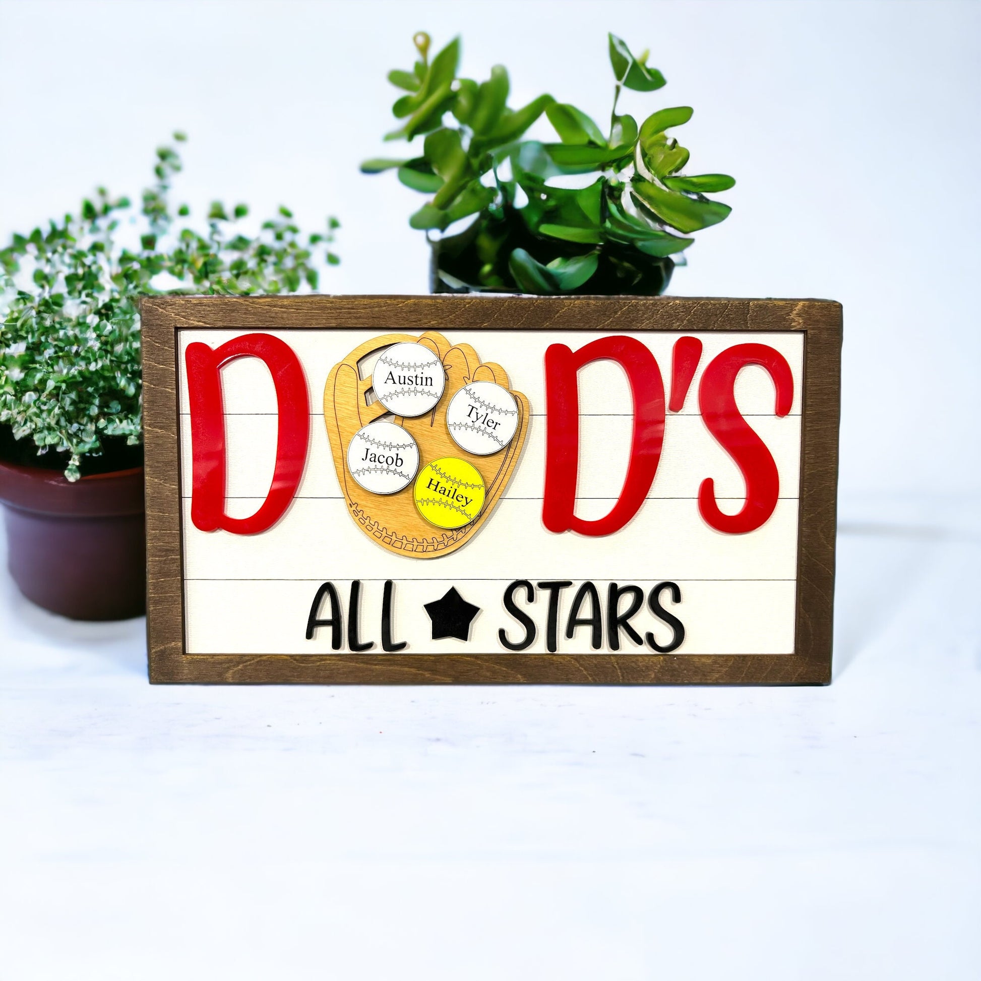 Personalized Baseball Softball Sign, Father's Day 2025, Sports Frame, Gift for Him, Home Run Sign, All Stars Sign, Custom Sports Signs