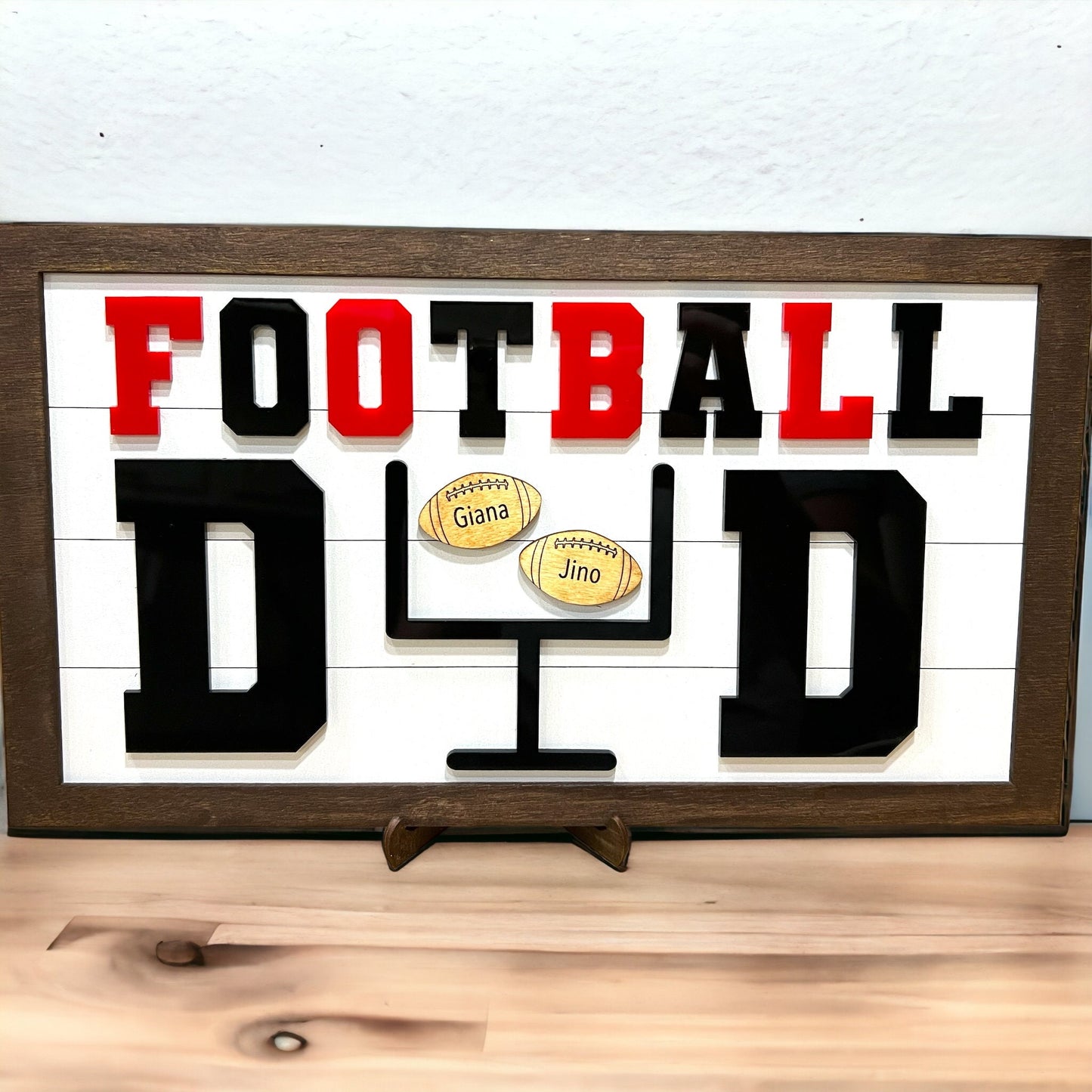 Personalized Football Sign, Father's Day 2025, Gift for him, First Father's Day, Gift for Grandparent, Sports Sign, Custom Sports Frame Dad