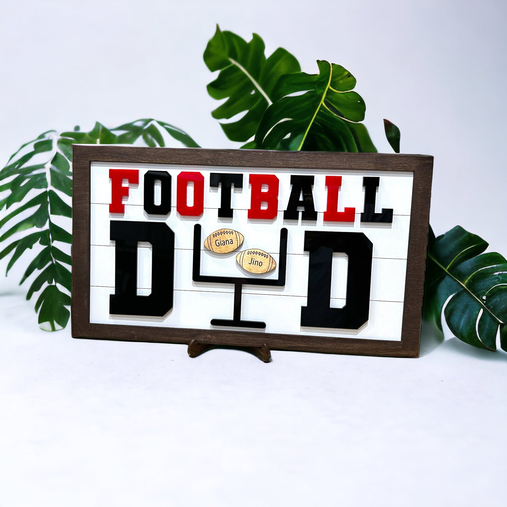Personalized Football Sign, Father's Day 2025, Gift for him, First Father's Day, Gift for Grandparent, Sports Sign, Custom Sports Frame Dad