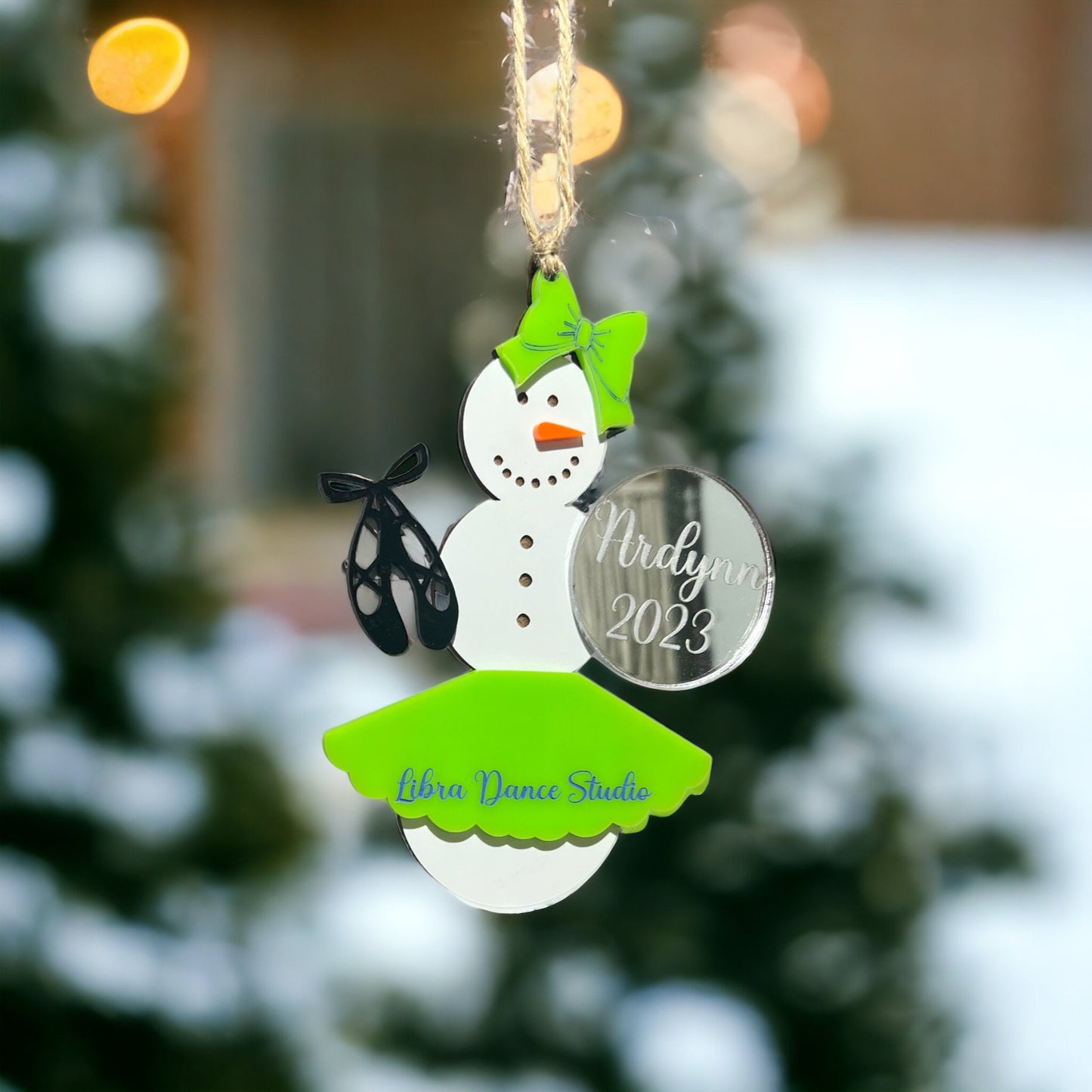 Personalized Dance/Ballet Snowman Ornament, Gift for her/teacher/daughter, Custom Ornament, Personalized Christmas Ornament,Snowman Ornament