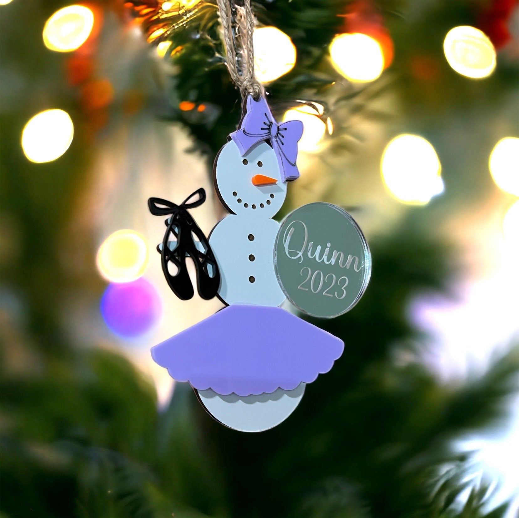 Personalized Dance/Ballet Snowman Ornament, Gift for her/teacher/daughter, Custom Ornament, Personalized Christmas Ornament,Snowman Ornament