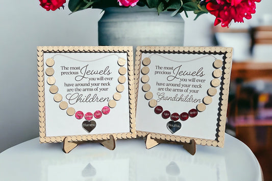 Personalized Mother's Day Sign, Gift for Mom, Gift for Her, Mother's Day, Mom Sign, Necklace Sign, Unique Gift, Grandparent's Gift, Necklace